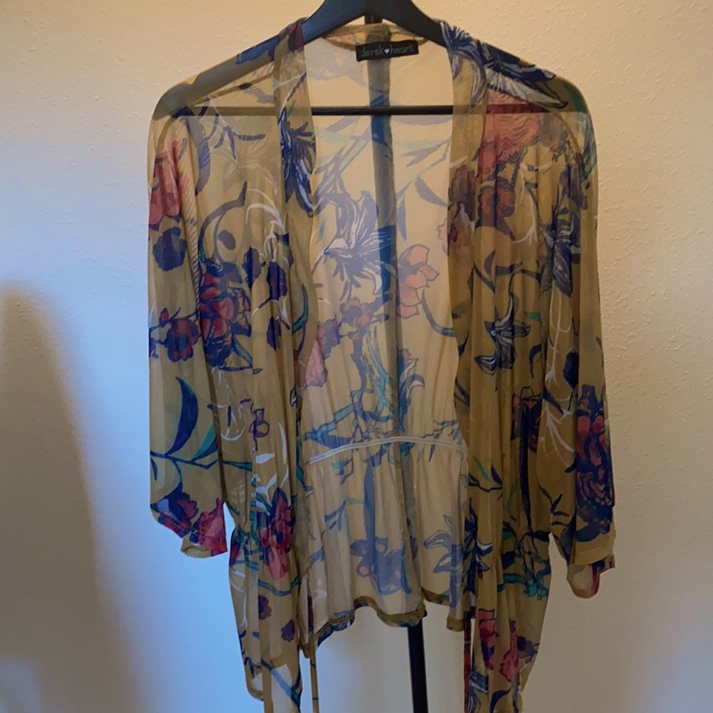 Gold top with flowers and tassel ties